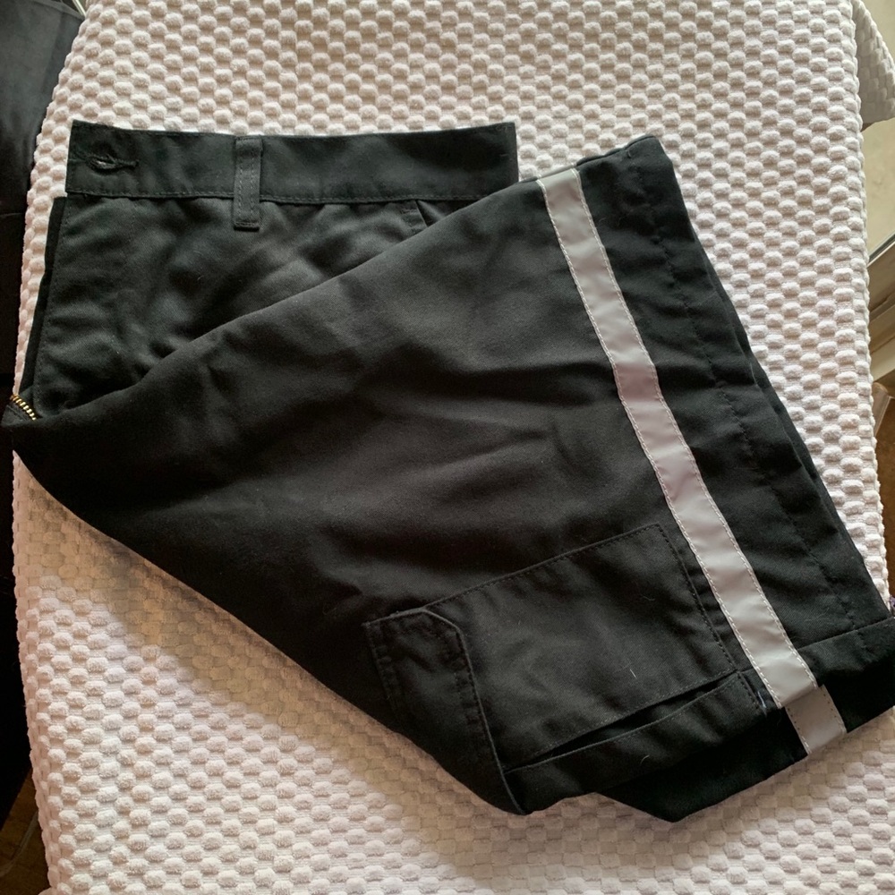 Unifirst long cargo work pants. CFJ reflective cargo work shorts